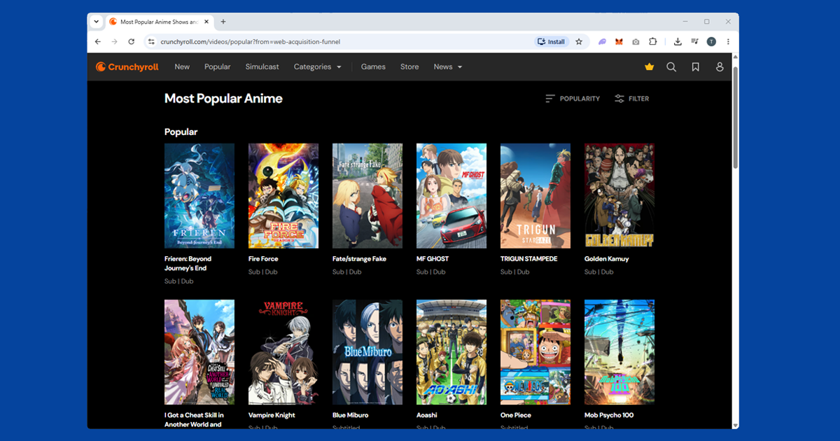Crunchyroll geo-restriction error message