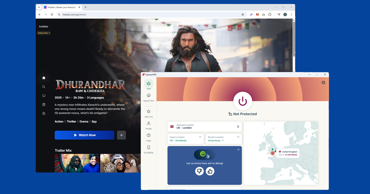 Disney+ Hotstar UK loading in a browser without a VPN