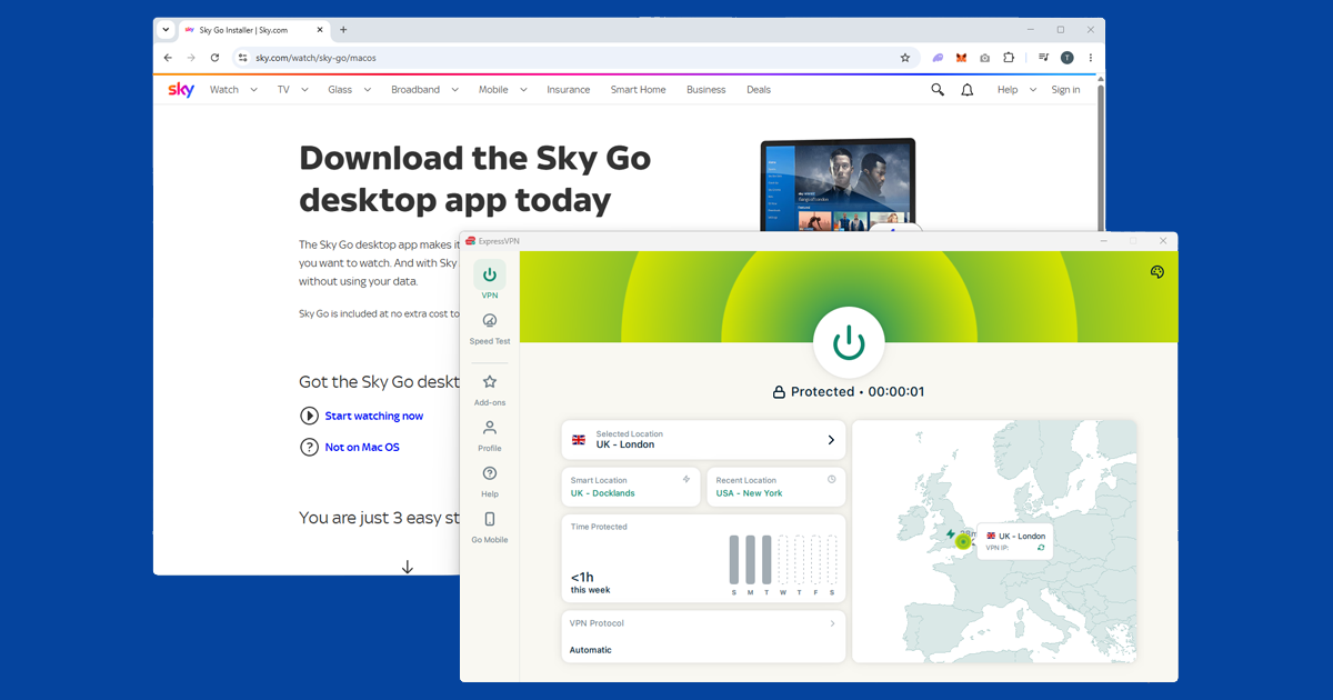 Sky Go VPN detection error or location restriction message