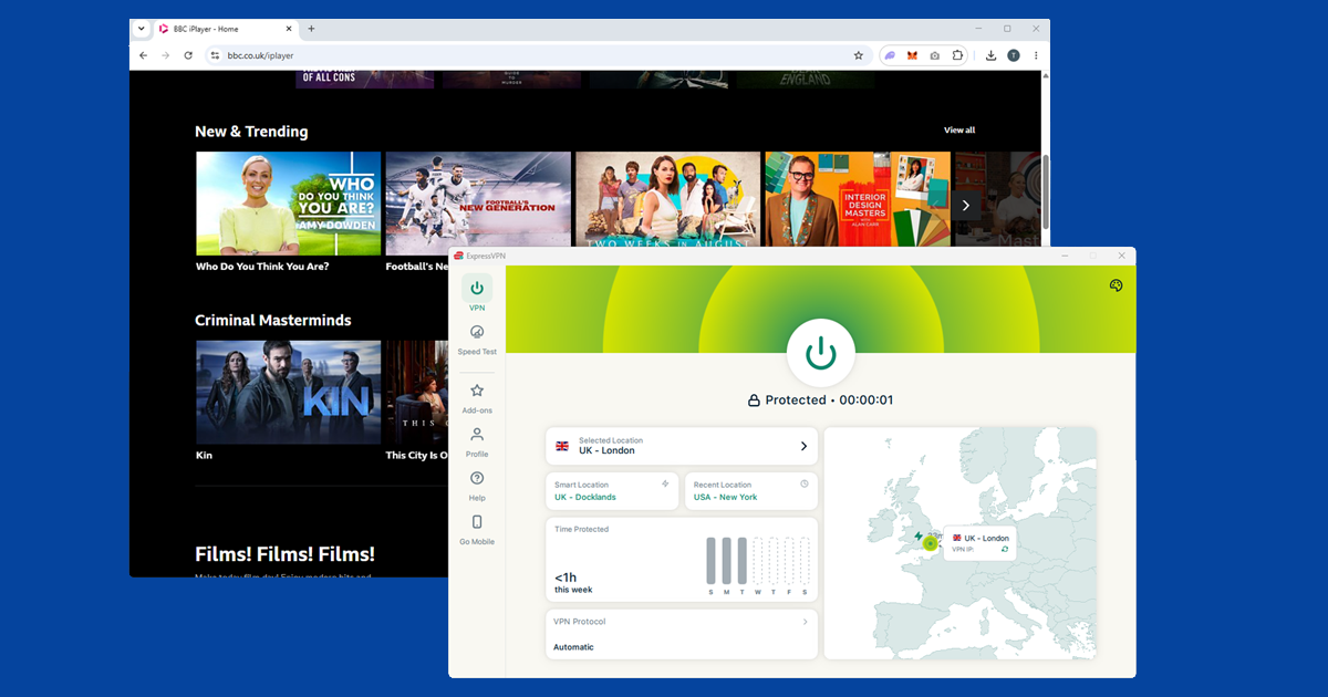 BBC iPlayer location restriction error shown on a web browser